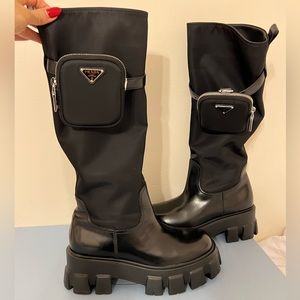Prada Monolith Nylon Boots